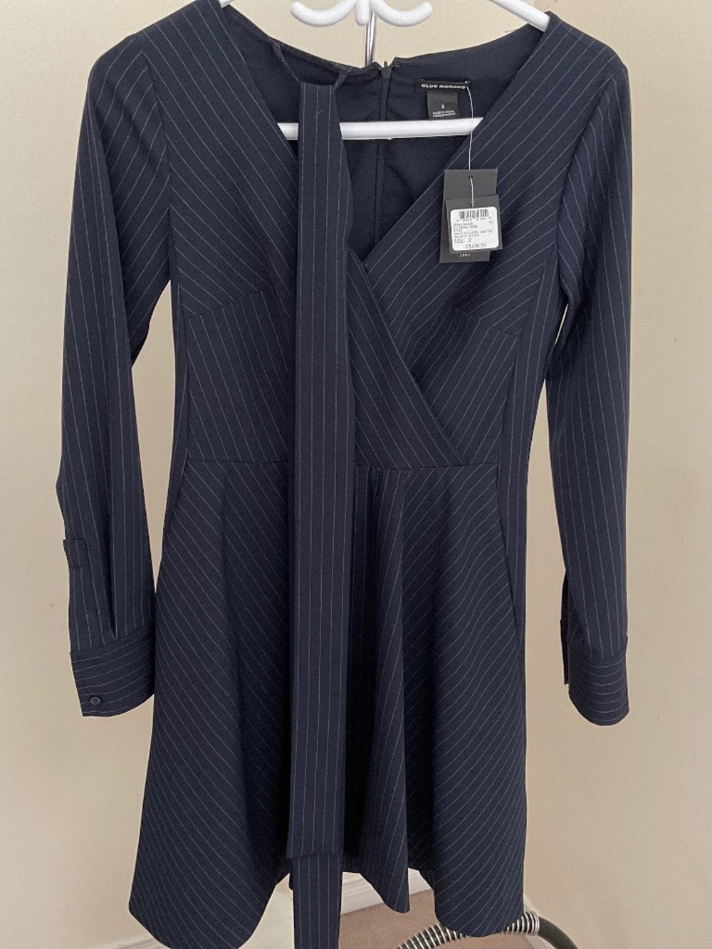 Club Monaco pinstripe robe dress